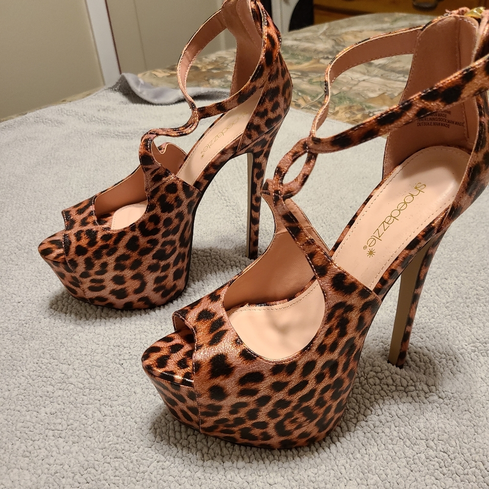 Leopard print heels